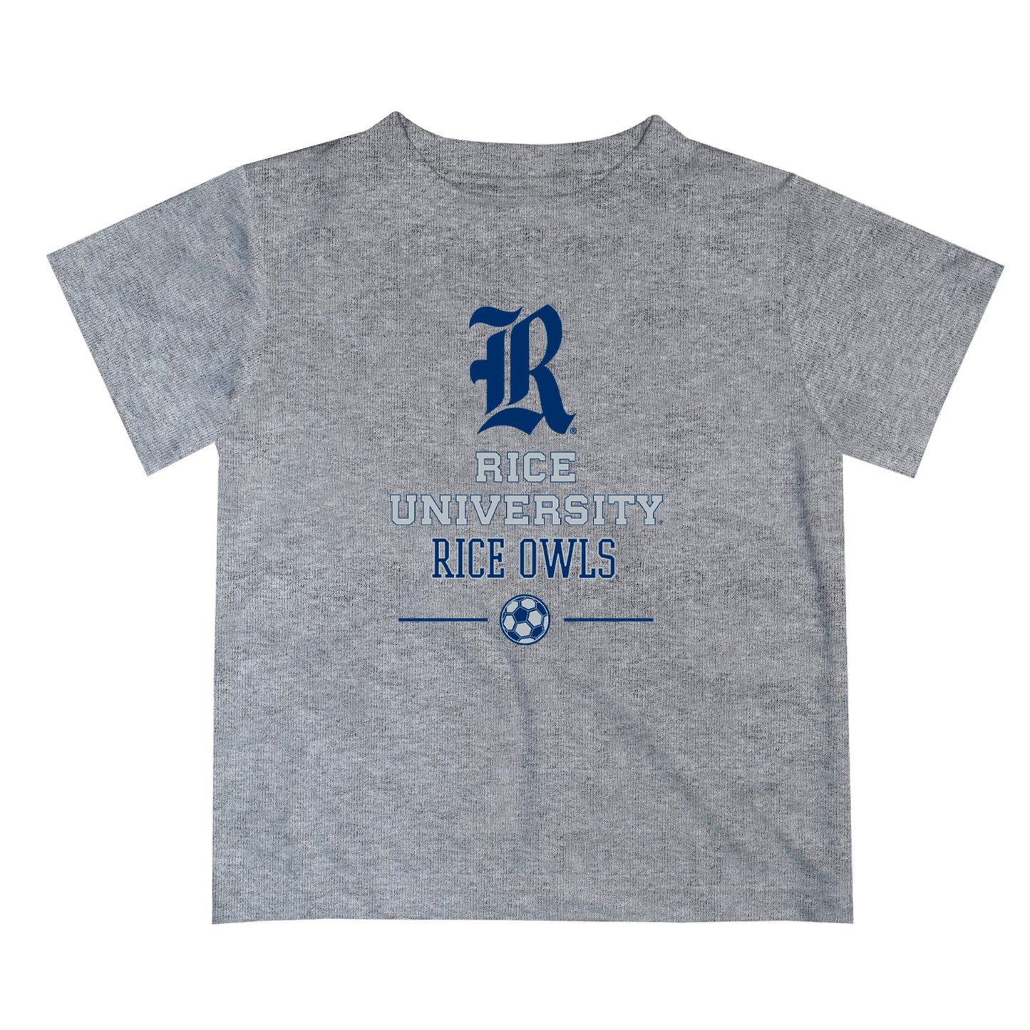 Rice University Owls Vive La Fete Soccer V1 Heather Gray Short Sleeve Tee Shirt