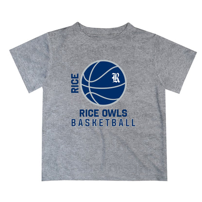 Rice University Owls Vive La Fete Basketball V1 Heather Gray Short Sleeve Tee Shirt