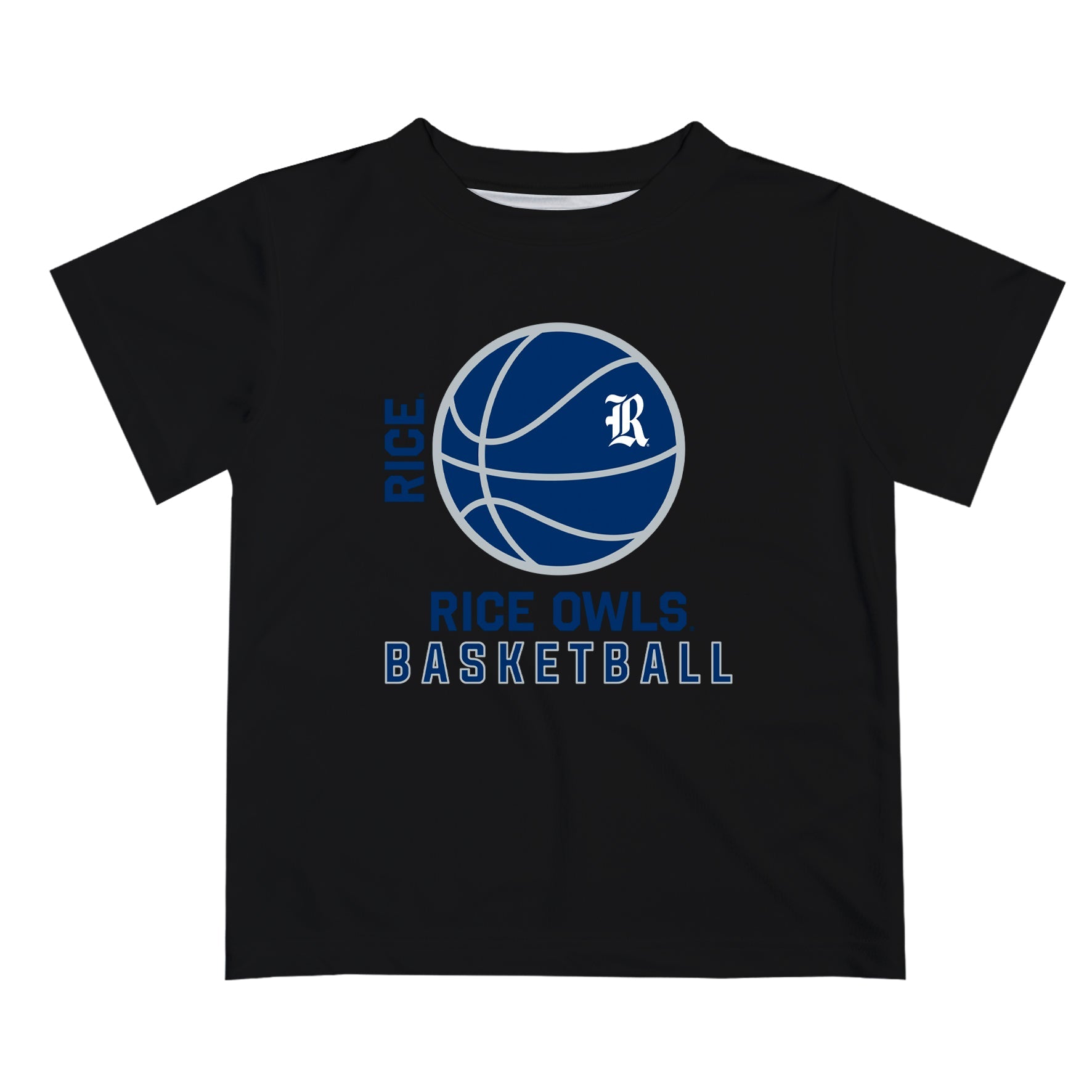 Rice University Owls Vive La Fete Basketball V1 Black Short Sleeve Tee Shirt