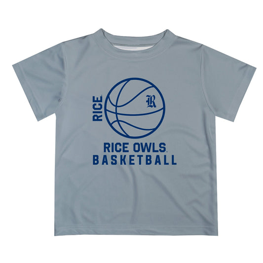 Rice University Owls Vive La Fete Basketball V1 Gray Short Sleeve Tee Shirt