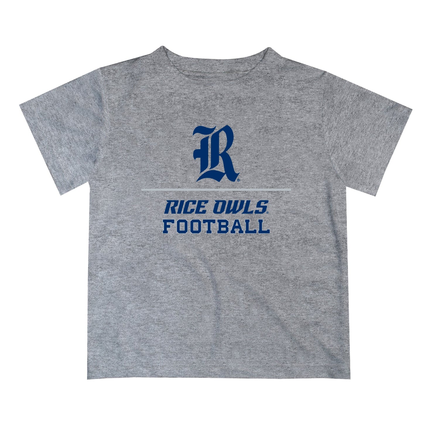 Rice University Owls Vive La Fete Football V1 Heather Gray Short Sleeve Tee Shirt