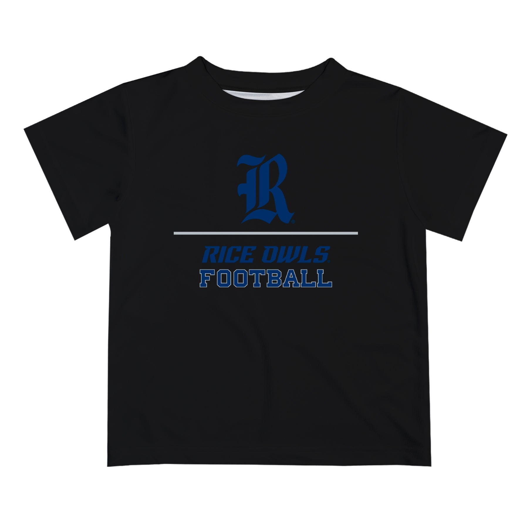 Rice University Owls Vive La Fete Football V1 Black Short Sleeve Tee Shirt