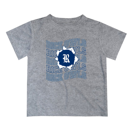 Rice University Owls Vive La Fete  Heather Gray Art V1 Short Sleeve Tee Shirt