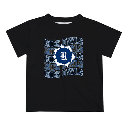 Rice University Owls Vive La Fete  Black Art V1 Short Sleeve Tee Shirt