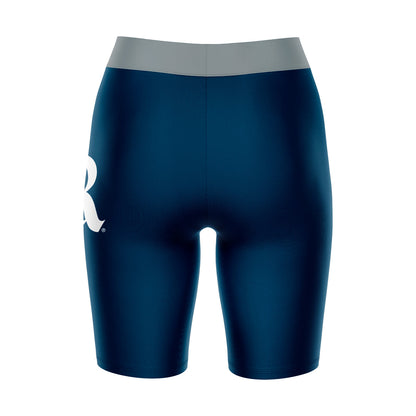 Rice Owls Vive La Fete Game Day Logo on Thigh and Waistband Blue and Gray Women Bike Short 9 Inseam