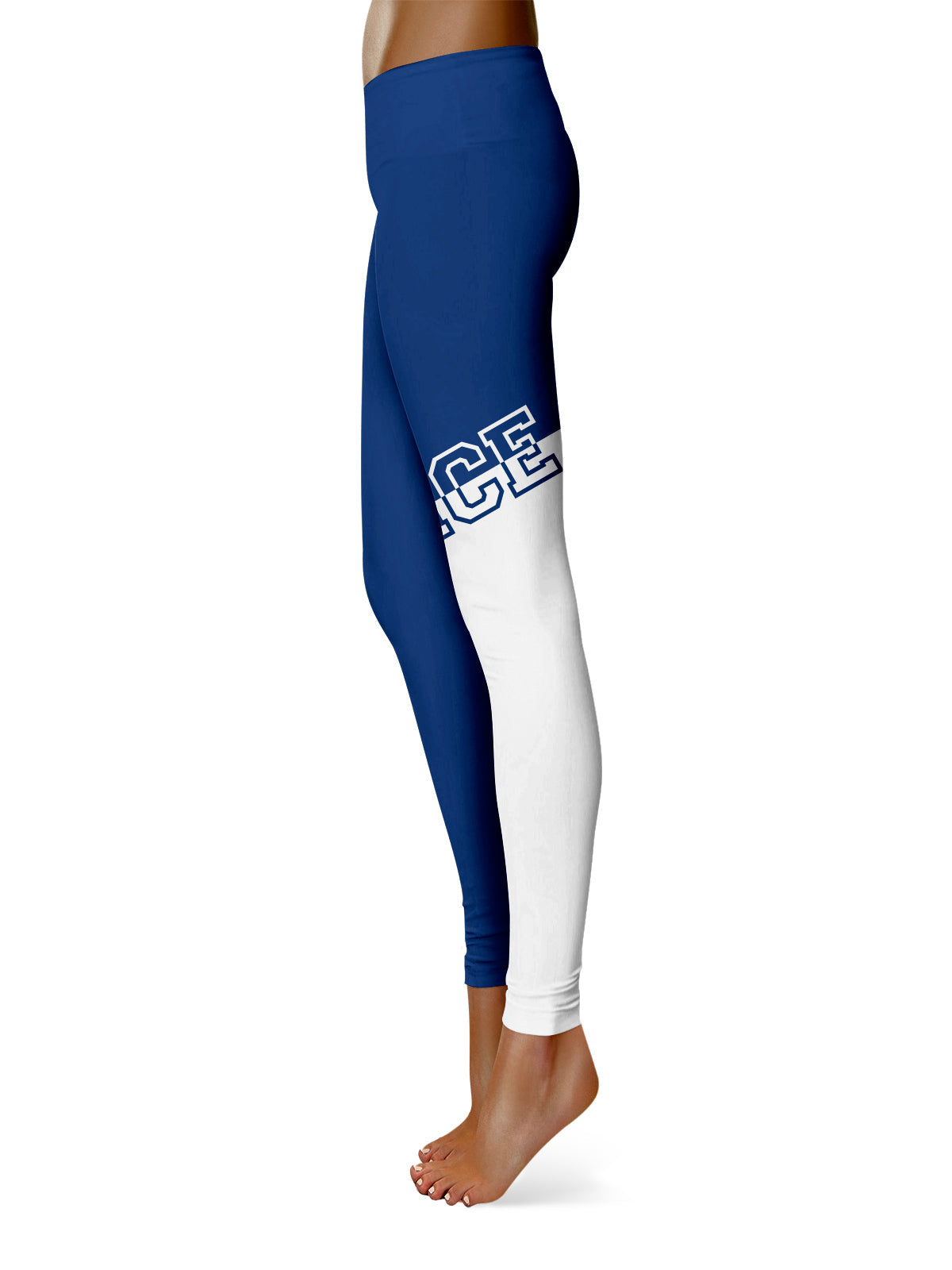 Rice University Owls Vive La Fete Game Day Collegiate Leg Color Block Women Blue White Yoga Leggings