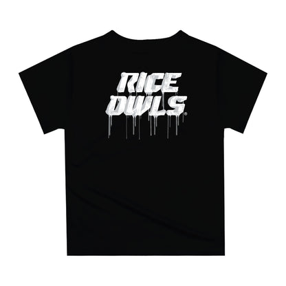 Rice University Owls Original Dripping Football Helmet Black T-Shirt by Vive La Fete