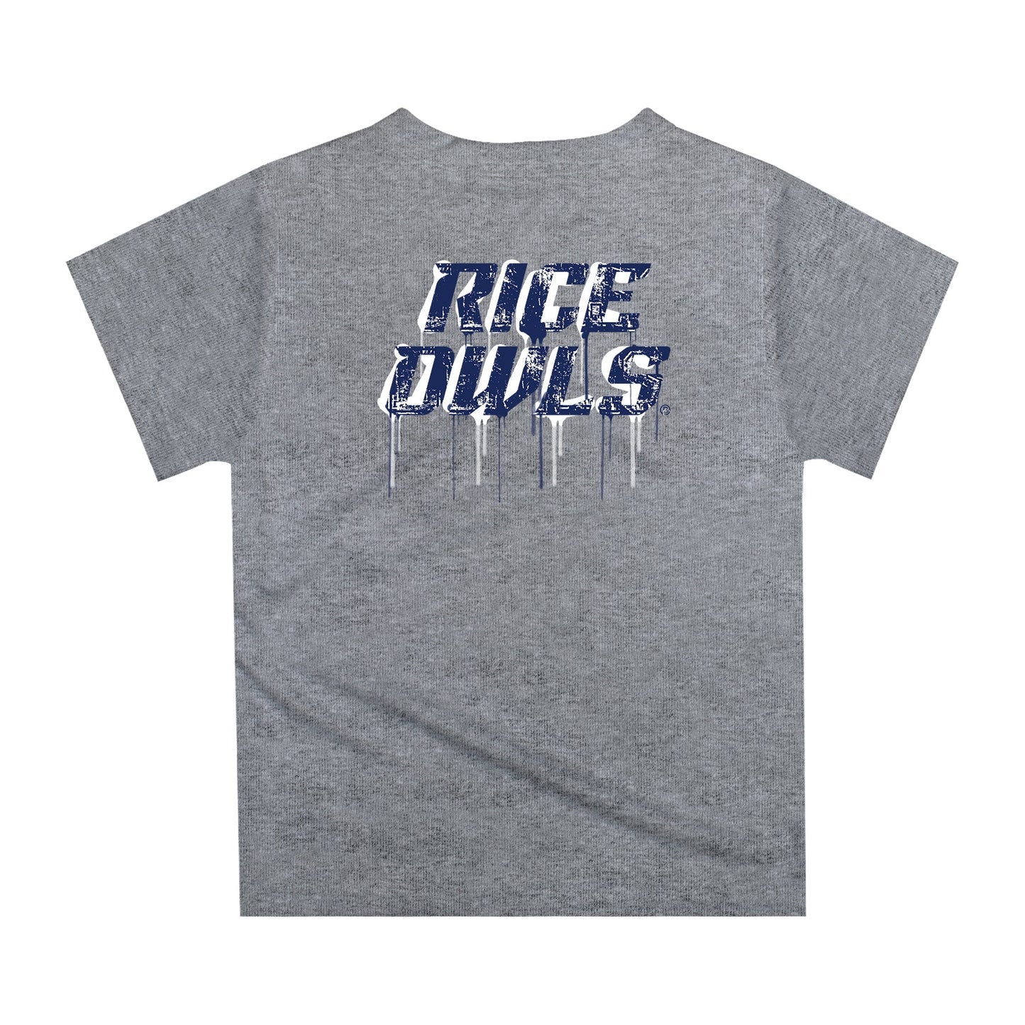 Rice University Owls Original Dripping Football Helmet Heather Gray T-Shirt by Vive La Fete