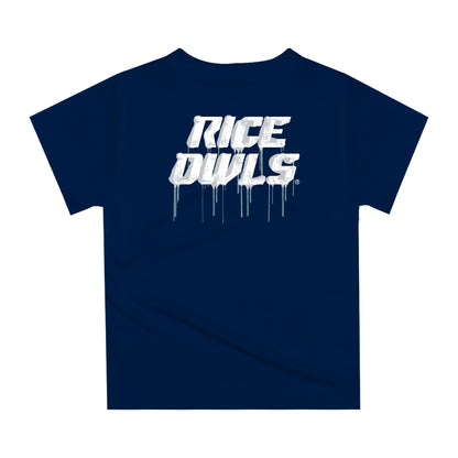 Rice University Owls Original Dripping Football Helmet Blue T-Shirt by Vive La Fete