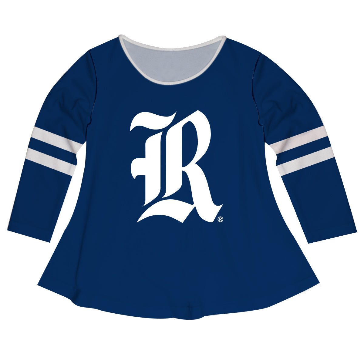 Rice Owls Big Logo Blue Stripes Long Sleeve Girls Laurie Top by Vive La Fete