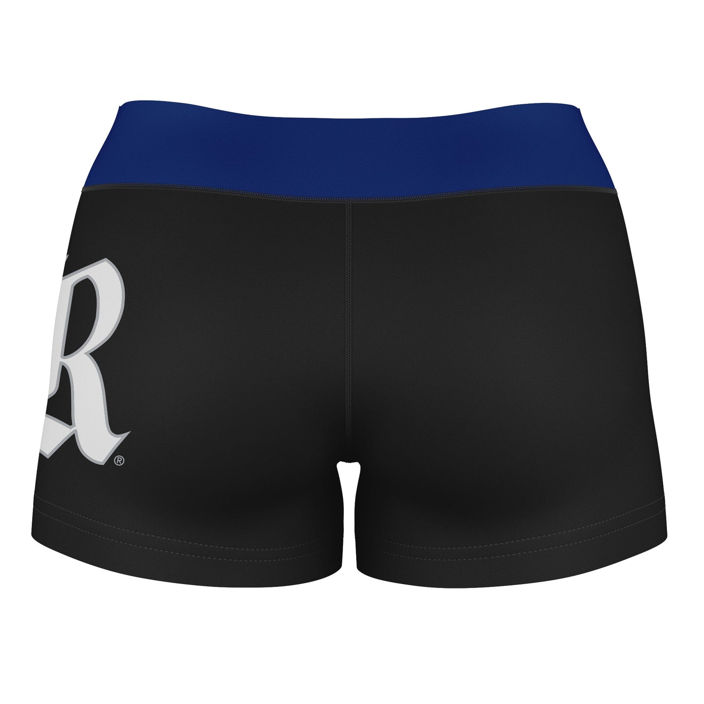 Rice University Owls Vive La Fete Logo on Thigh & Waistband Black & Blue Women Yoga Booty Workout Shorts 3.75 Inseam" - Vive La F̻te - Online Apparel Store