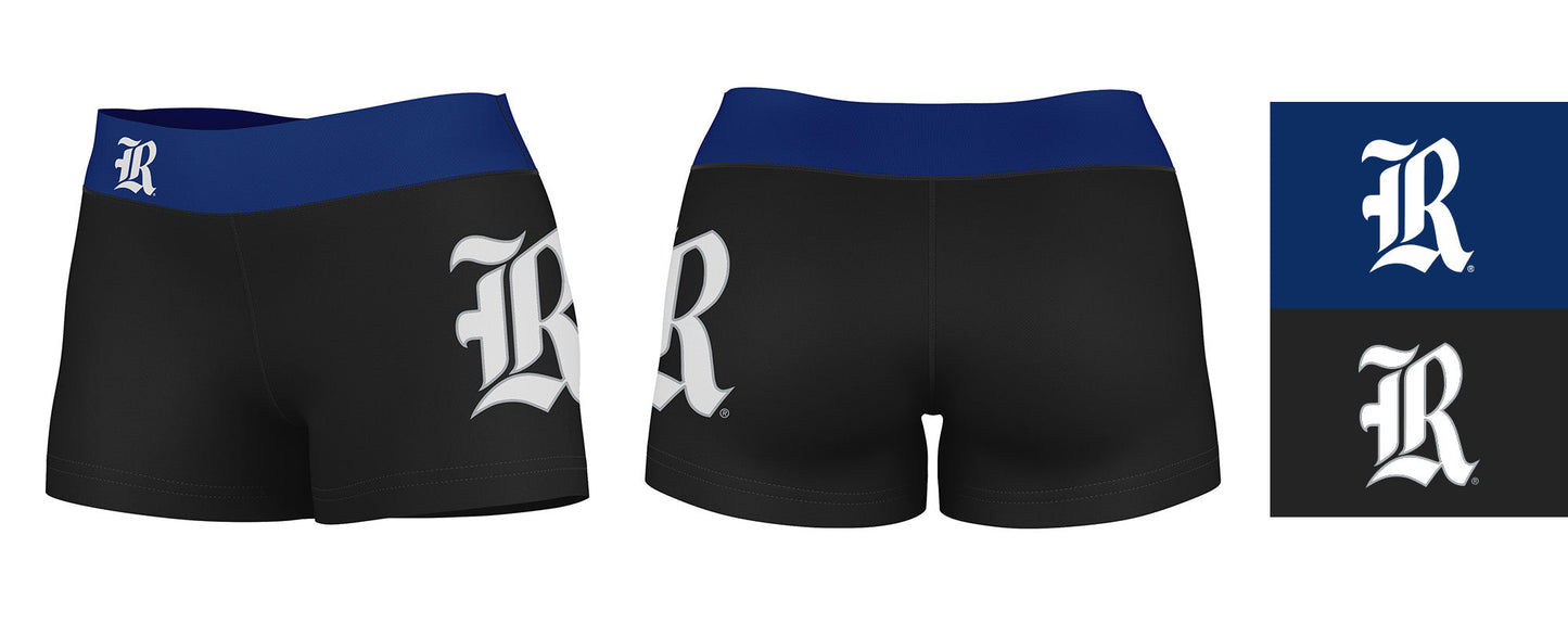 Rice University Owls Vive La Fete Logo on Thigh & Waistband Black & Blue Women Yoga Booty Workout Shorts 3.75 Inseam" - Vive La F̻te - Online Apparel Store