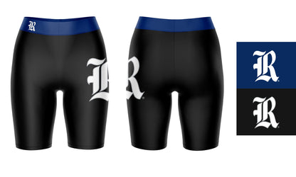 Rice University Owls Vive La Fete Game Day Logo on Thigh and Waistband Black and Blue Women Bike Short 9 Inseam"