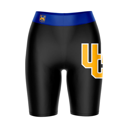 UC Riverside The Highlanders UCR Vive La Fete Logo on Thigh and Waistband Black and Blue Women Bike Short 9 Inseam"