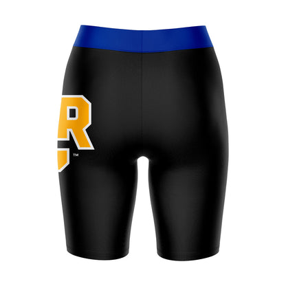 UC Riverside The Highlanders UCR Vive La Fete Logo on Thigh and Waistband Black and Blue Women Bike Short 9 Inseam"