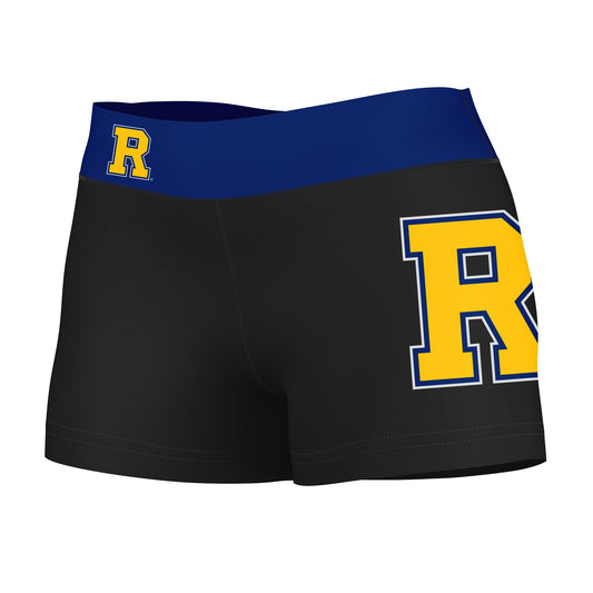 Rochester Yellowjackets Vive La Fete Logo on Thigh & Waistband Black & Blue Women Yoga Booty Workout Shorts 3.75 Inseam"