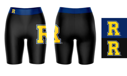 Rochester Yellowjackets Vive La Fete Game Day Logo on Thigh and Waistband Black and Blue Women Bike Short 9 Inseam"