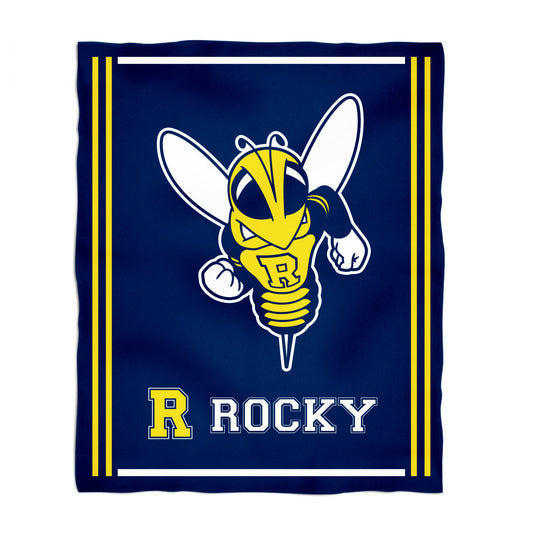 Rochester Yellowjackets Kids Game Day Blue Plush Soft Minky Blanket 36 x 48 Mascot