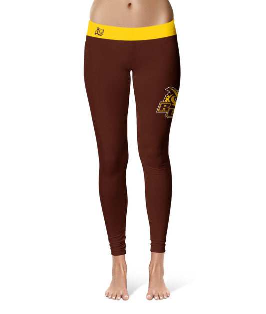 Rowan University Profs RU Vive La Fete Game Day Collegiate Logo on Thigh Brown Women Yoga Leggings 2.5 Waist Tights