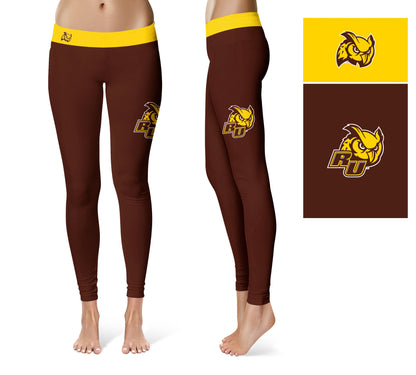 Rowan University Profs RU Vive La Fete Game Day Collegiate Logo on Thigh Brown Women Yoga Leggings 2.5 Waist Tights