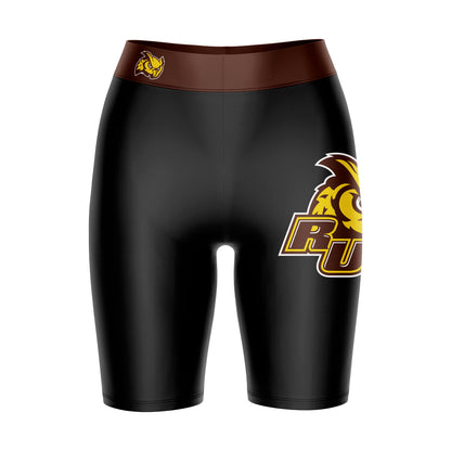 Rowan Profs Vive La Fete Game Day Logo on Thigh & Waistband Black and Brown Women Bike Short 9 Inseam