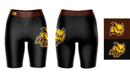 Rowan Profs Vive La Fete Game Day Logo on Thigh & Waistband Black and Brown Women Bike Short 9 Inseam