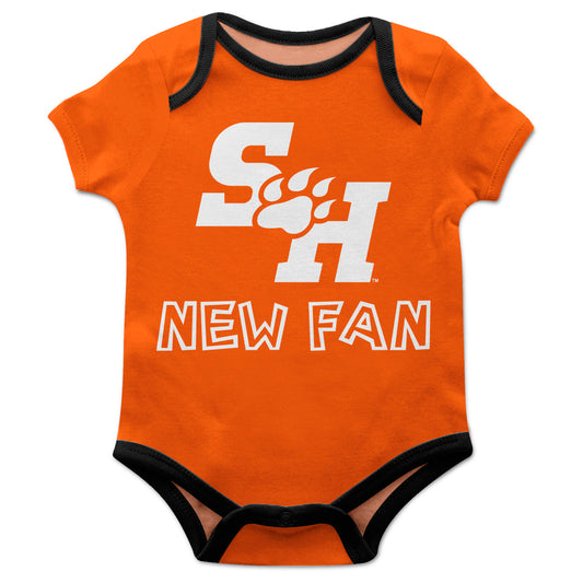 Sam Houston Bearkats Infant Game Day Orange Short Sleeve One Piece Jumpsuit New Fan Logo Bodysuit by Vive La Fete