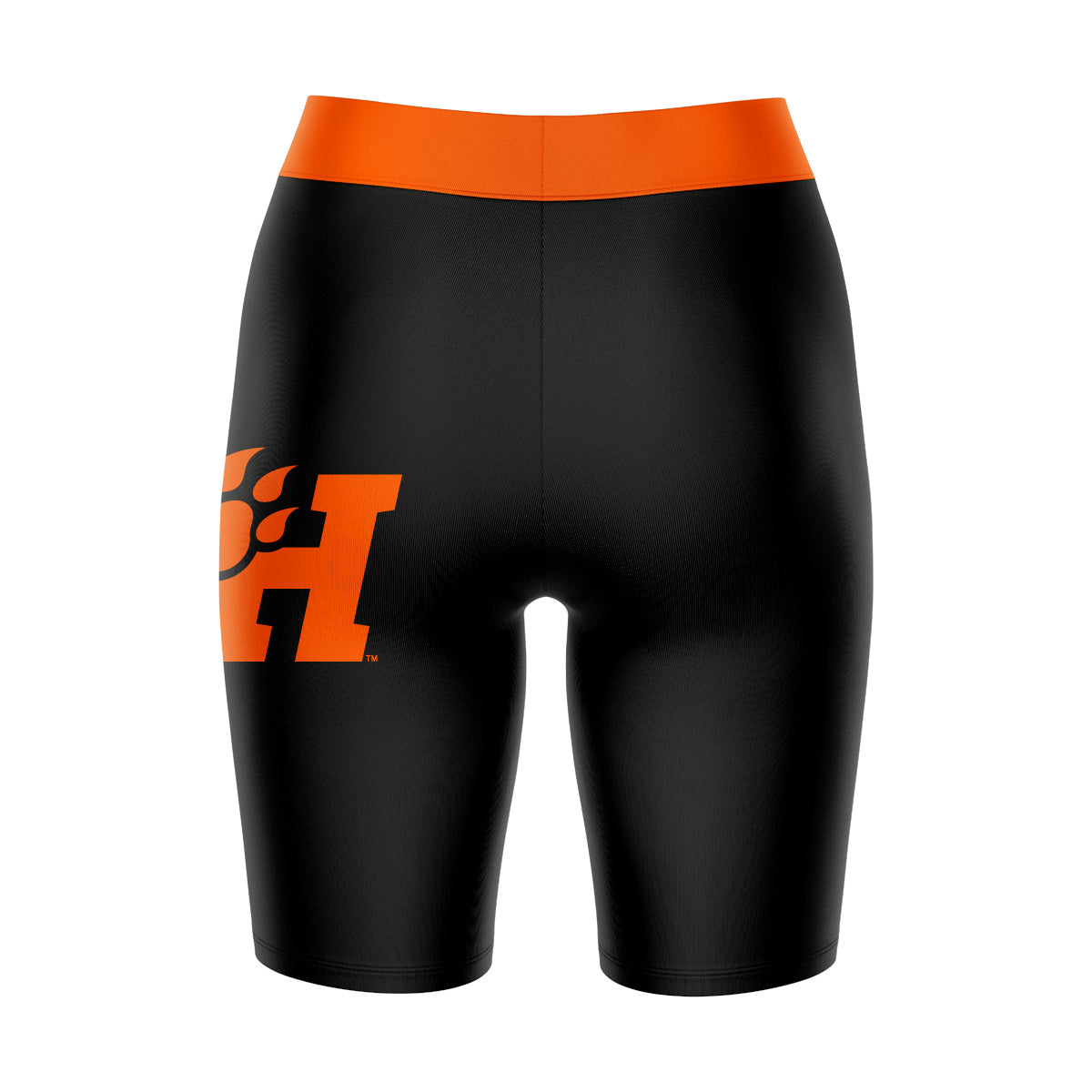 SHSU Bearcats Vive La Fete Game Day Logo on Thigh and Waistband Black and Orange Women Bike Short 9 Inseam"