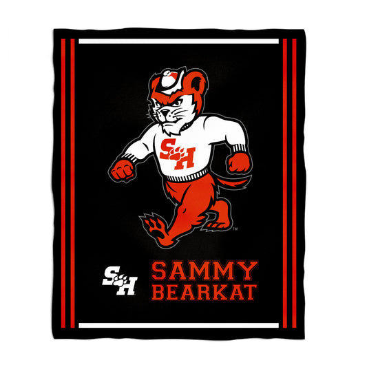 Sam Houston Bearkats Kids Game Day Black Plush Soft Minky Blanket 36 x 48 Mascot