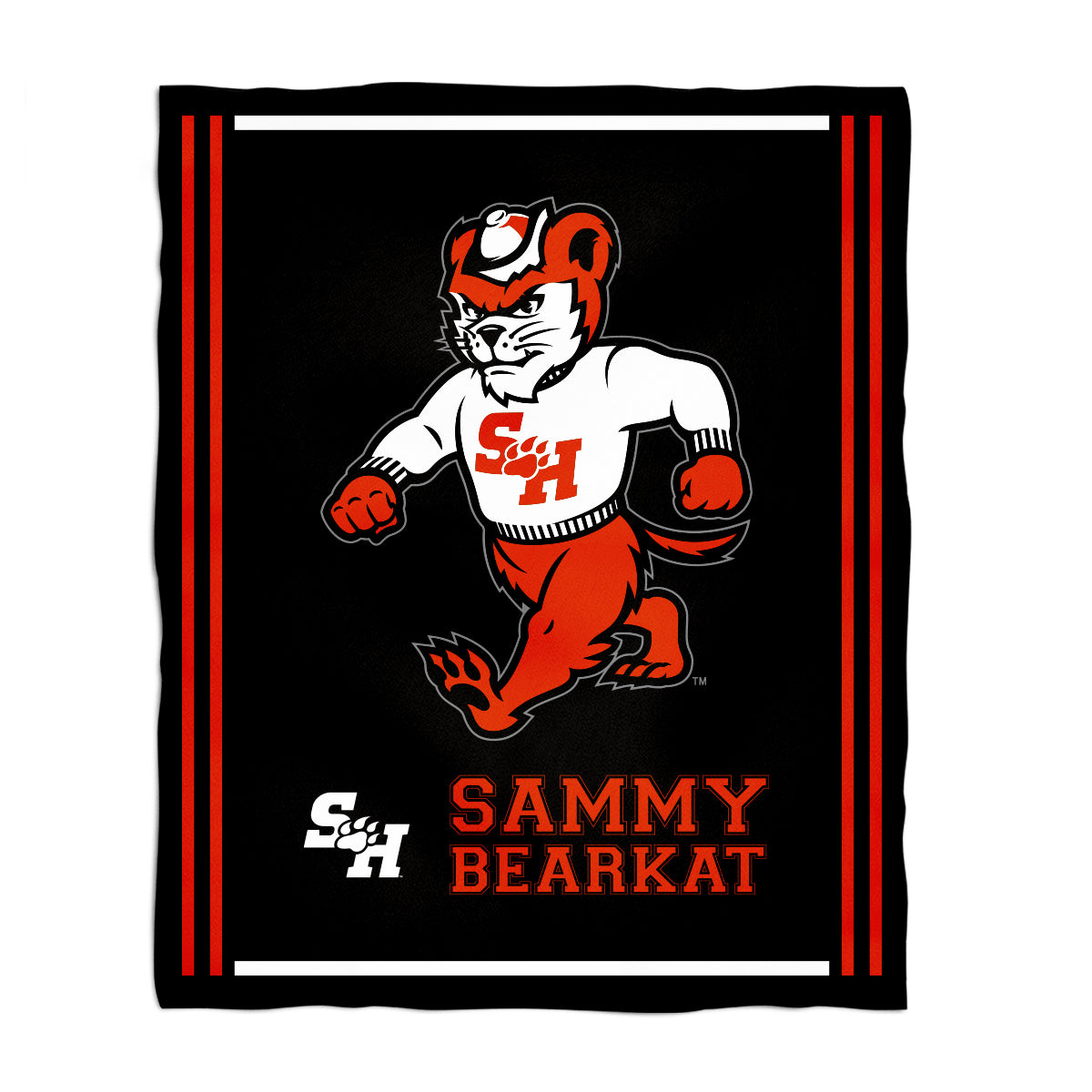 Sam Houston Bearkats Kids Game Day Black Plush Soft Minky Blanket 36 x 48 Mascot