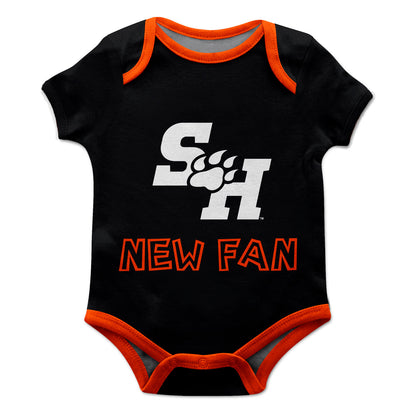 Sam Houston Bearkats Infant Game Day Black Short Sleeve One Piece Jumpsuit by Vive La Fete