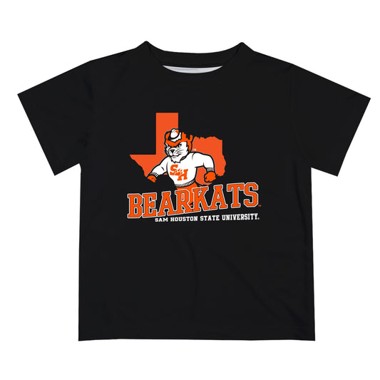Mouseover Image, Sam Houston Bearkats Vive La Fete State Map Orange Short Sleeve Tee Shirt