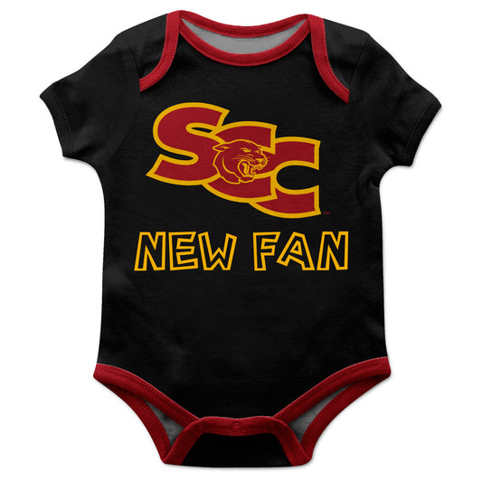 Sacramento City College Panthers Infant Game Day Black Short Sleeve One Piece Jumpsuit New Fan Mascot Bodysuit by Vive La Fete