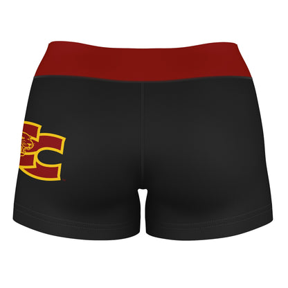 SAC City Panthers Vive La Fete Logo on Thigh & Waistband Black & Maroon Women Yoga Booty Workout Shorts 3.75 Inseam" - Vive La F̻te - Online Apparel Store