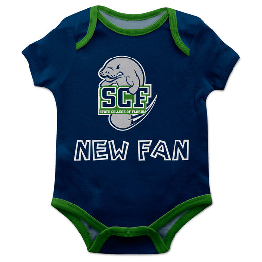 State College of Florida Manatees Infant Game Day Navy Short Sleeve One Piece Jumpsuit by Vive La Fete