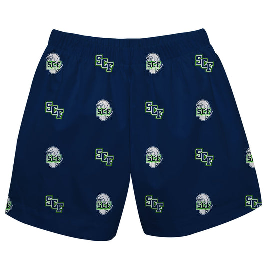 State College Of Florida Manatees Boys Game Day Elastic Waist Classic Play Navy Pull On Shorts
