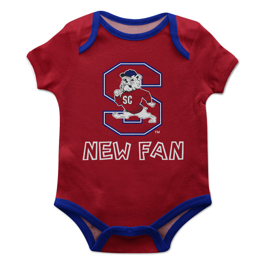 South Carolina State Bulldogs Infant Game Day Maroon Short Sleeve One Piece Jumpsuit by Vive La Fete