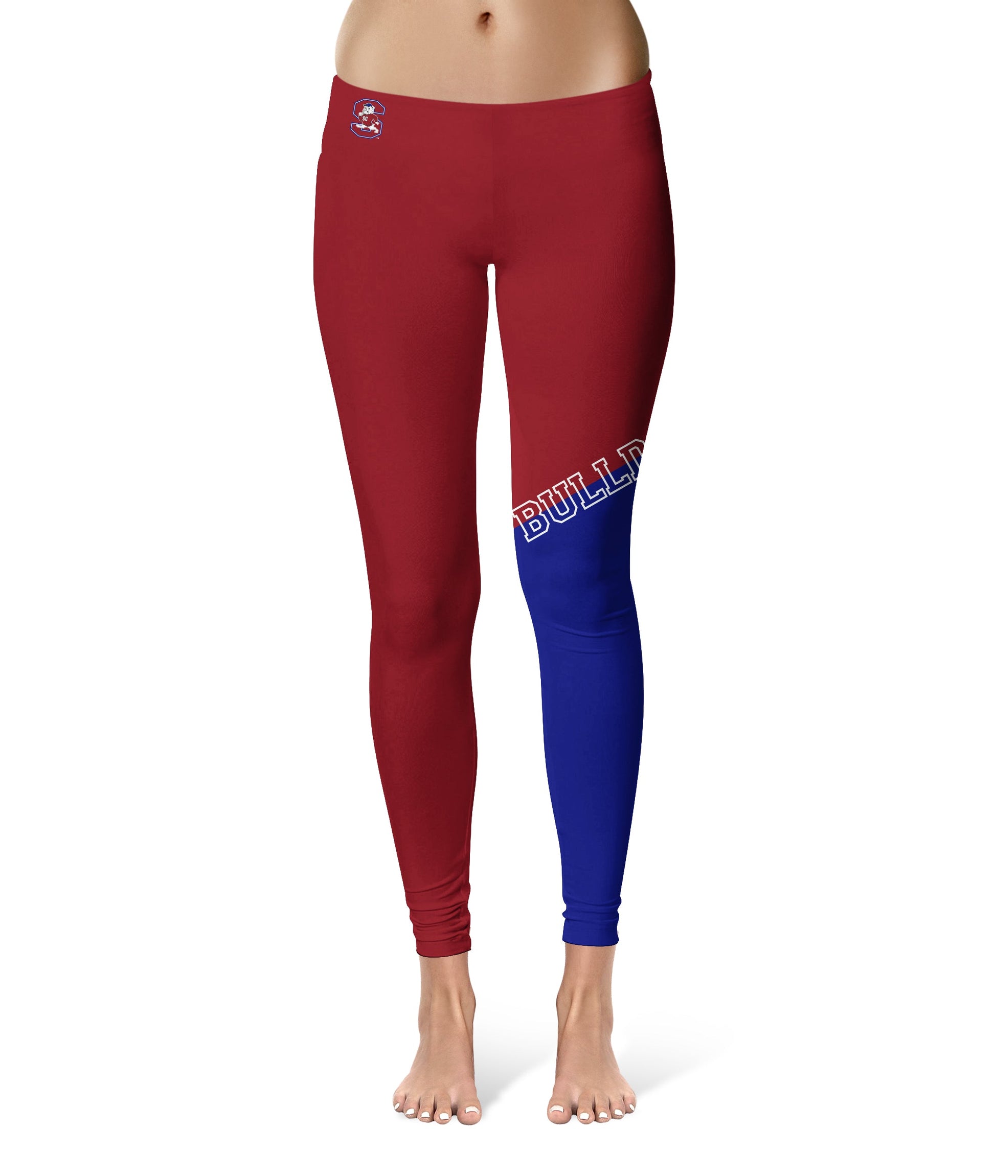 South Carolina State Bulldogs Vive La Fete Game Day Collegiate Leg Color Block Women Maroon Blue Yoga Leggings