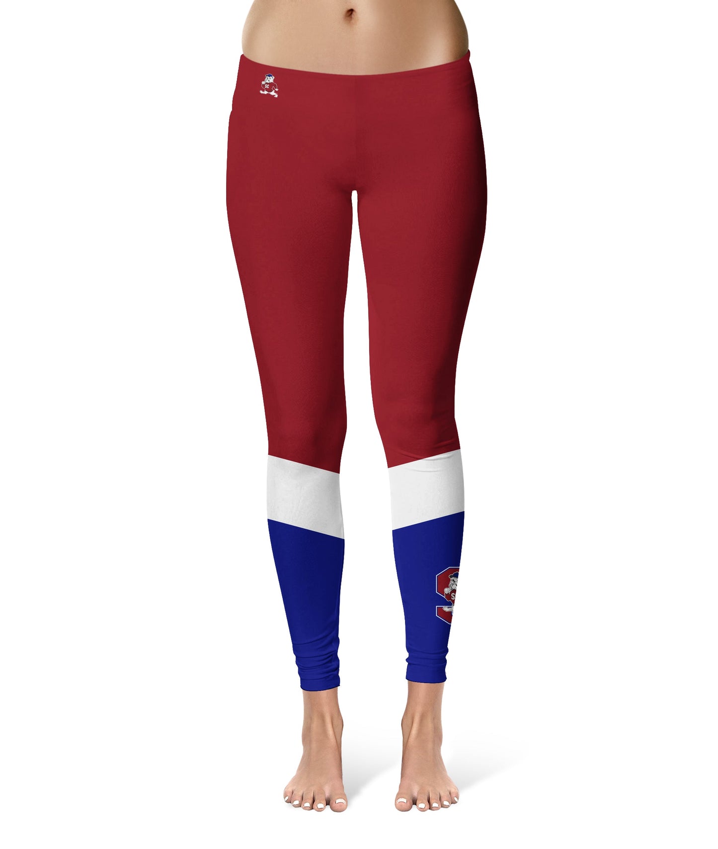 South Carolina State Bulldogs Vive La Fete Game Day Collegiate Ankle Color Block Women Maroon Blue Yoga Leggings