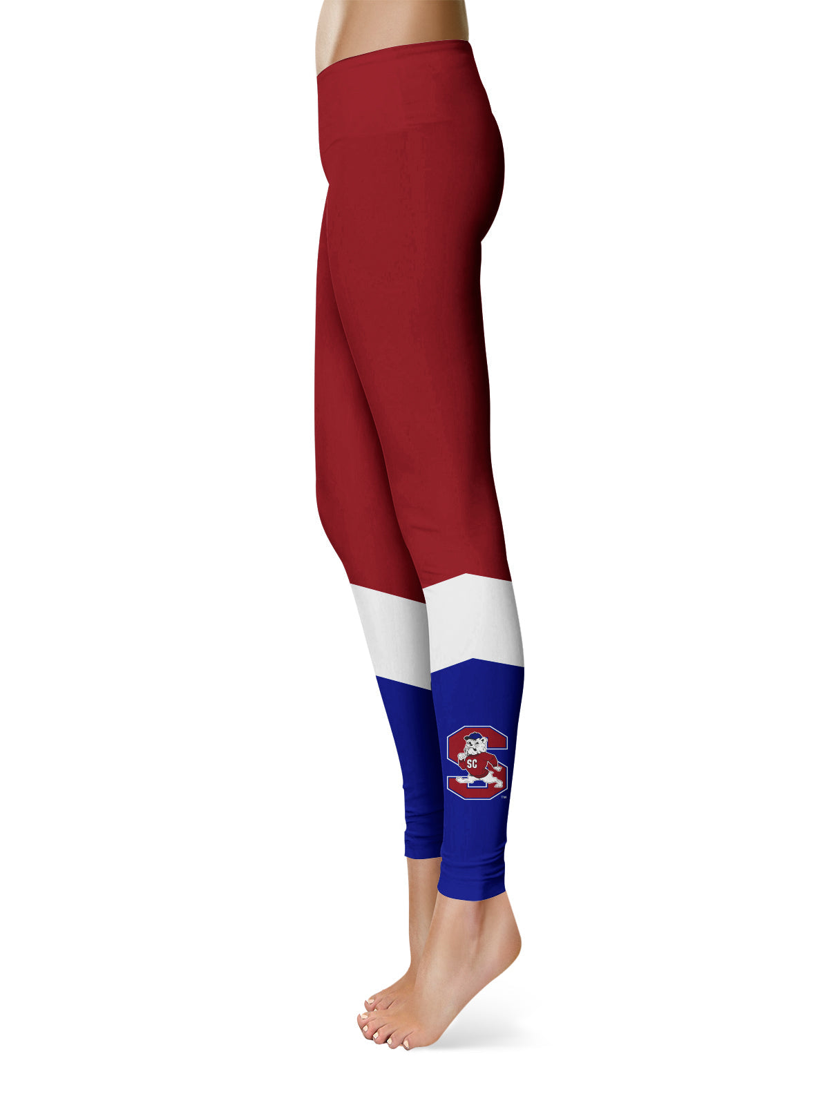 South Carolina State Bulldogs Vive La Fete Game Day Collegiate Ankle Color Block Women Maroon Blue Yoga Leggings