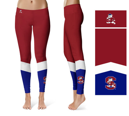 South Carolina State Bulldogs Vive La Fete Game Day Collegiate Ankle Color Block Women Maroon Blue Yoga Leggings