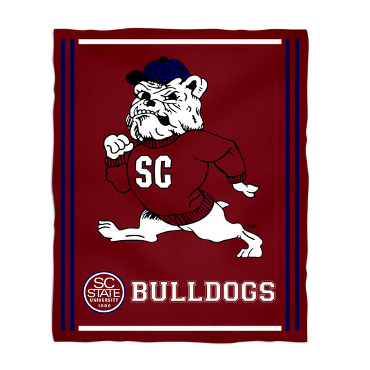 South Carolina State Bulldogs Kids Game Day Maroon Plush Soft Minky Blanket 36 x 48 Mascot