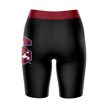 South Carolina State Bulldogs Vive La Fete Game Day Logo on Thigh and Waistband Black and Red Women Bike Short 9 Inseam