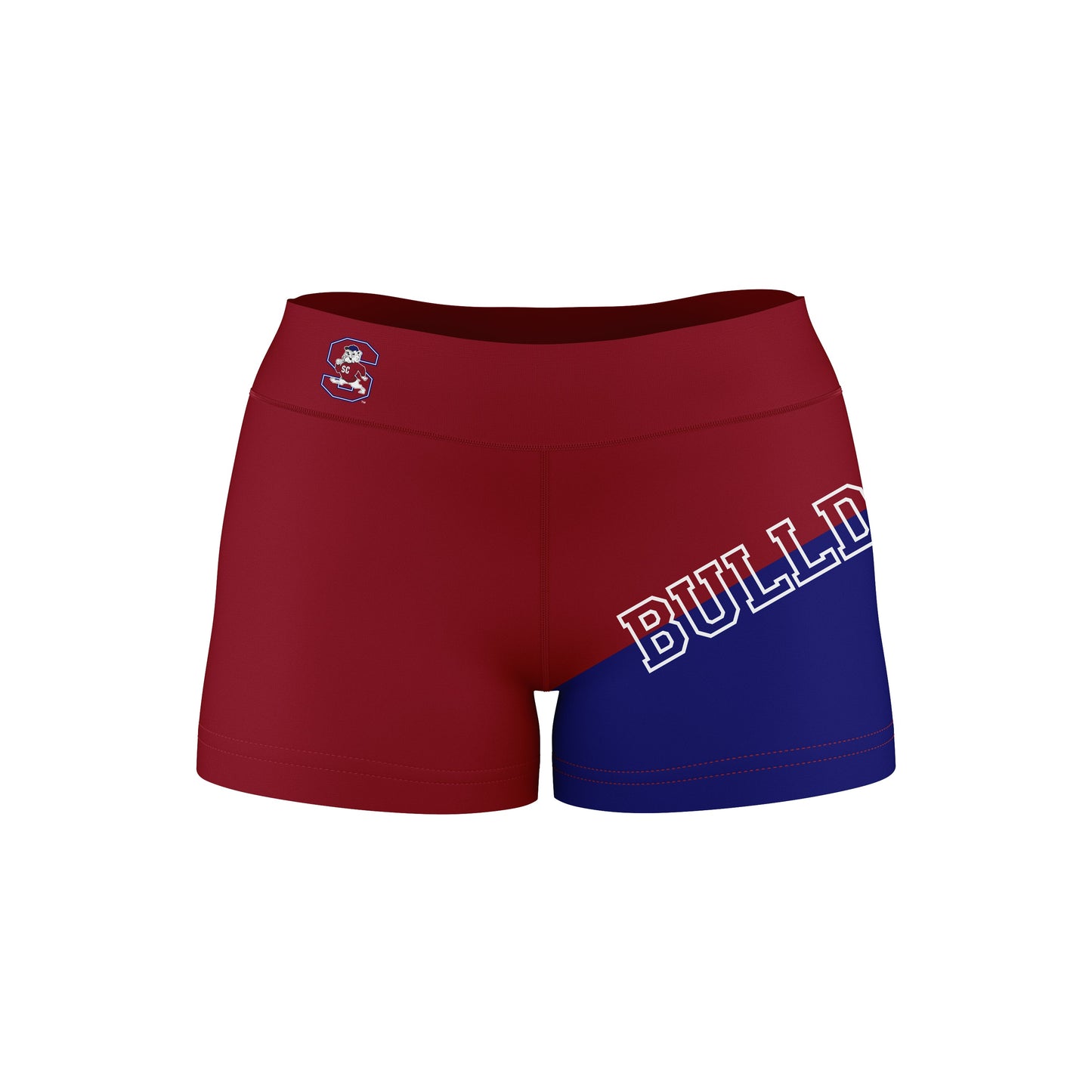 South Carolina State Bulldogs Vive La Fete Game Day Collegiate Leg Color Block Women Maroon Blue Optimum Yoga Short