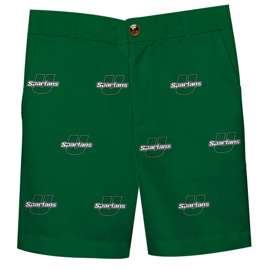 Upstate Spartans Boys Game Day Green Structured Shorts