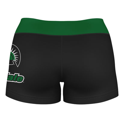 Upstate Spartans Vive La Fete Logo on Thigh and Waistband Black & Green Women Yoga Booty Workout Shorts 3.75 Inseam" - Vive La F̻te - Online Apparel Store