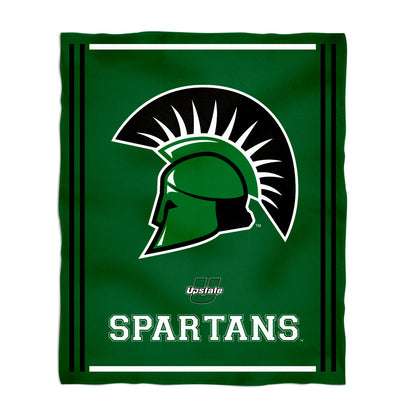 USC Upstate Spartans Kids Game Day Green Plush Soft Minky Blanket 36 x 48 Mascot