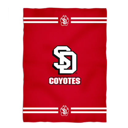 South Dakota Coyotes Game Day Soft Premium Fleece Red Throw Blanket 40 x 58 Logo and Stripes