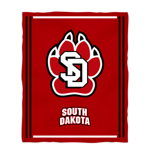 South Dakota Coyotes Kids Game Day Red Plush Soft Minky Blanket 36 x 48 Mascot