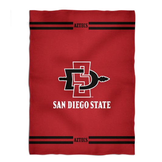 San Diego State Aztecs SDSU Game Day Soft Premium Fleece Red Throw Blanket 40 x 58 Logo and Stripes
